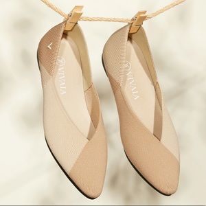 Vivaia Two Tone Wheat Natural Beige Valencia 1.0 washable Flats Pointed Toe